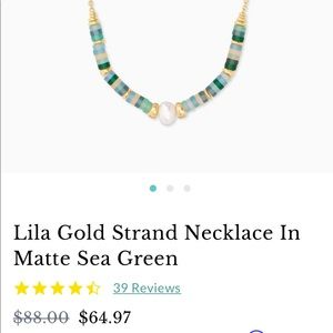 Kendra Scott Lila Gold Strand Necklace Sea Green